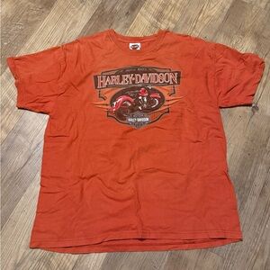 Harley-Davidson Orange Short Sleeve Motorcycle Logo Tee